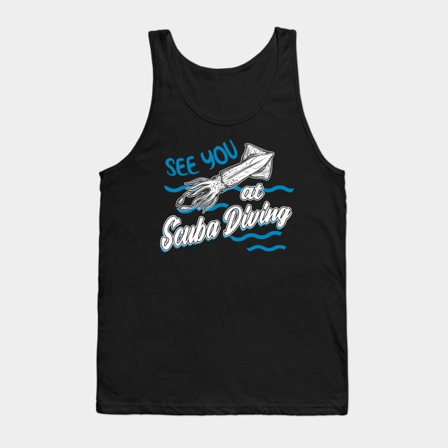 Vintage Scuba Diving Cuttlefish Tank Top by Foxxy Merch